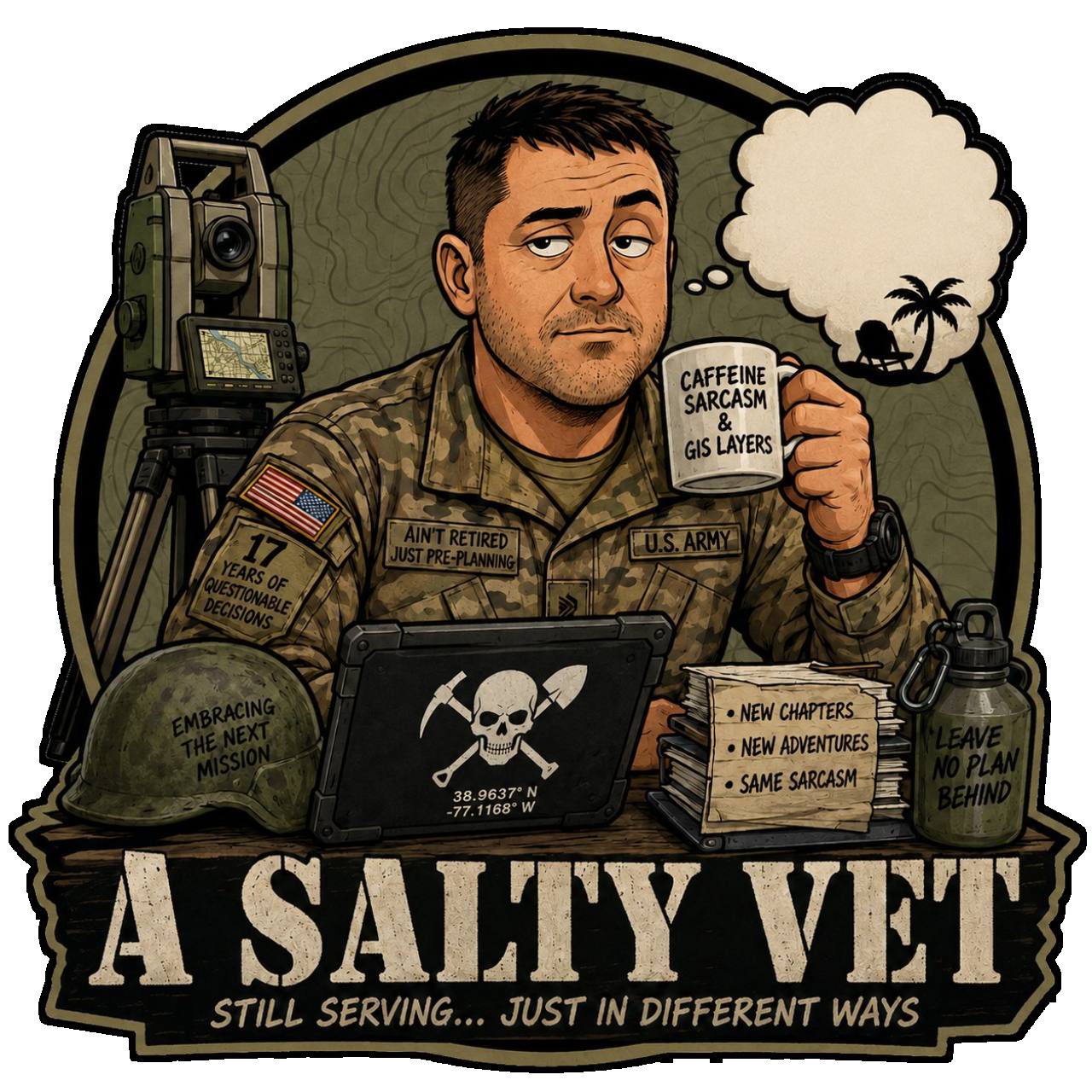A Salty Vet illustrated patch